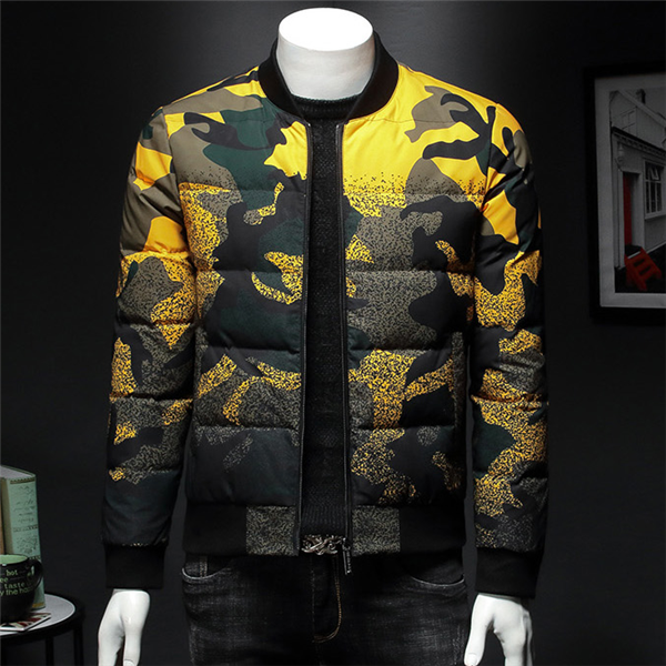 Chaqueta de plumón de pato con estampado de moda