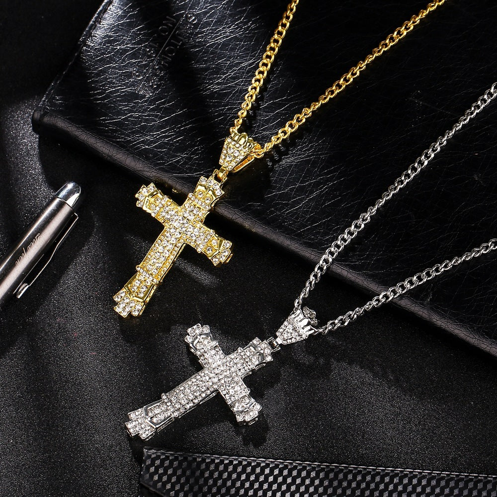 Collar con cruz para hombre Iced Out