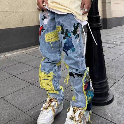 Fried Street Straight Loose Draggle-tail Jeans