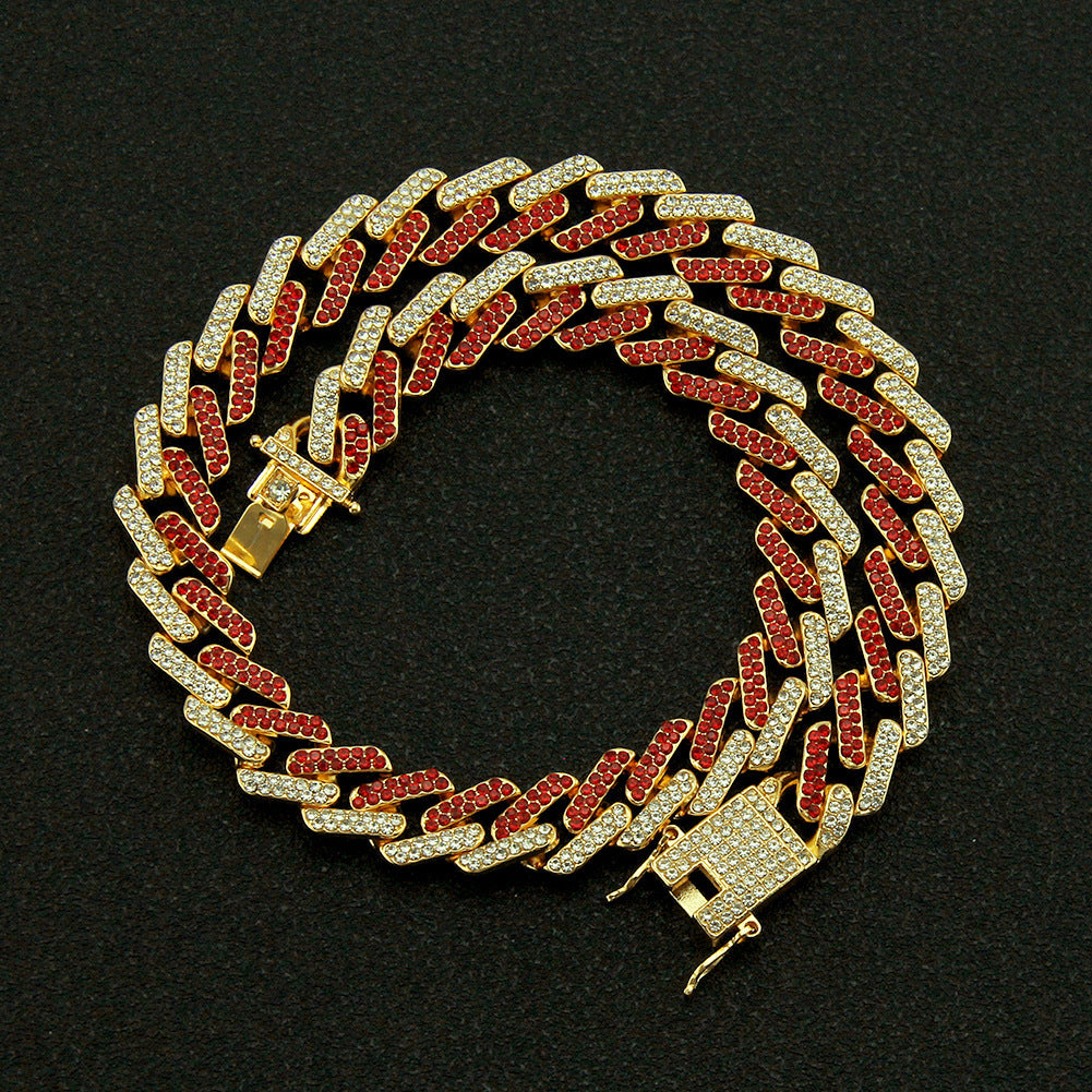 Geometric Square Cuban Colored Diamond Bracelet