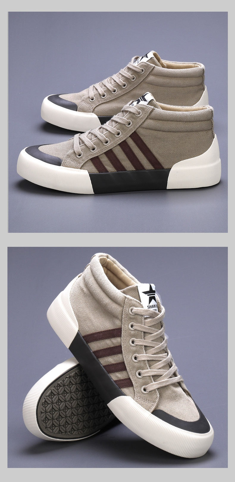 Zapatos de lona de caña alta para hombre