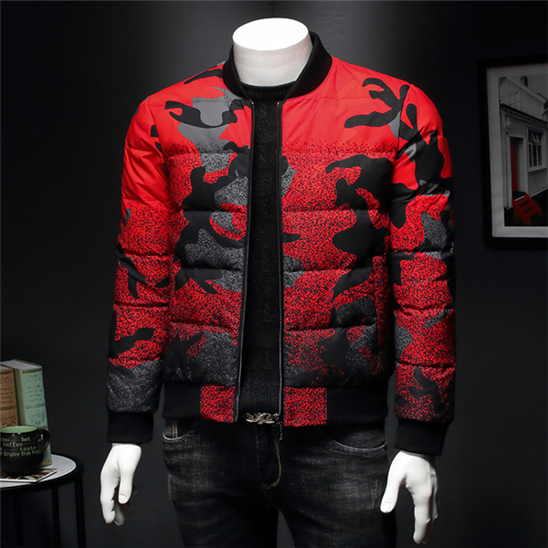 Chaqueta de plumón de pato con estampado de moda