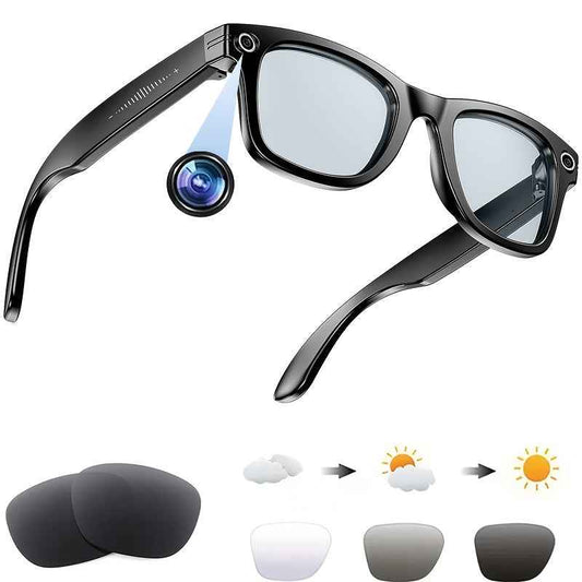 AI Smart Translation Glasses, Featuring Photochromic Lenses + Stylish Glass Lenses, Equipped With A Powerful AI Translation System Supporting Real-time Translation And Meeting Summary.