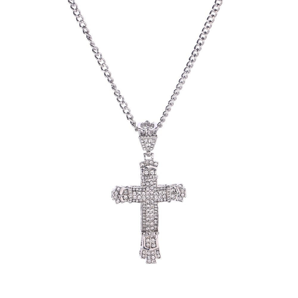 Collar con cruz para hombre Iced Out