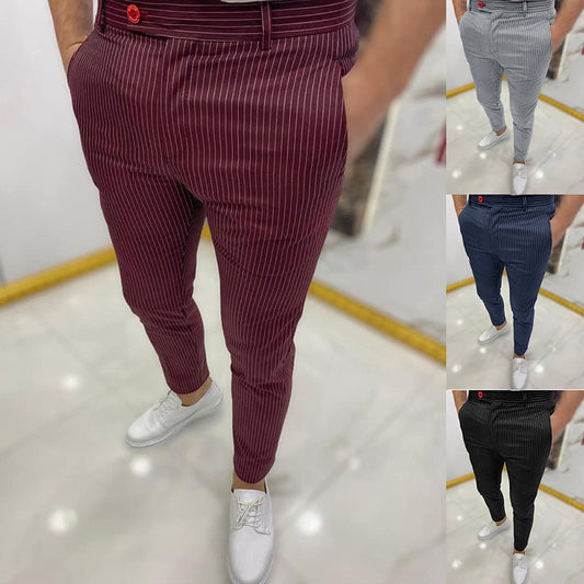 Thin Striped Slim Casual Men's Pants