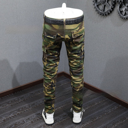 Fashion Camouflage Men's Broken Hole Jeans