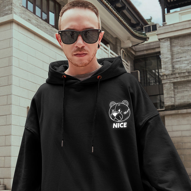 Sudadera con capucha holgada de marca de moda para hombre