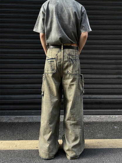 Retro Pocket Wide Leg Jeans