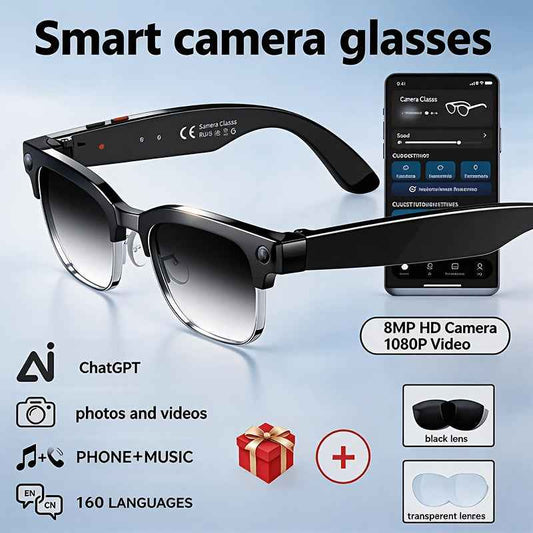 AI Smart Camera Glasses with 8MP HD Lens
