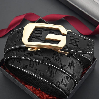 Mens Leather Belt With Lettering