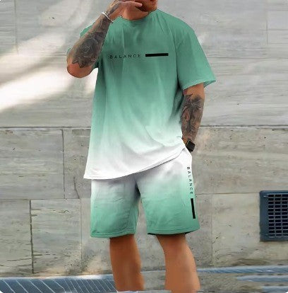 Casual Sports Short Sleeve Set For Men