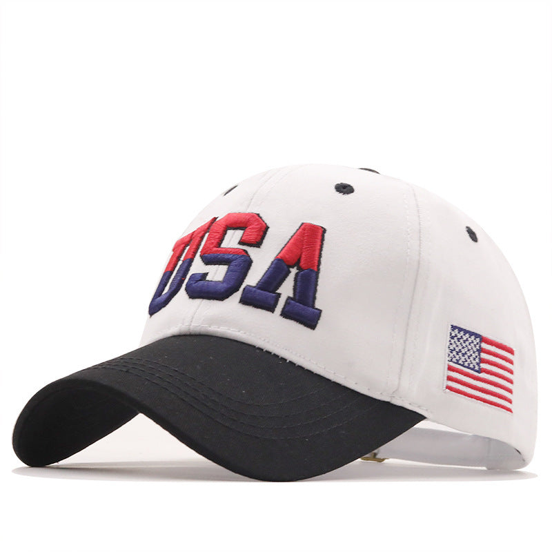 Gorra de béisbol para exteriores con bordado de letras de EE. UU.