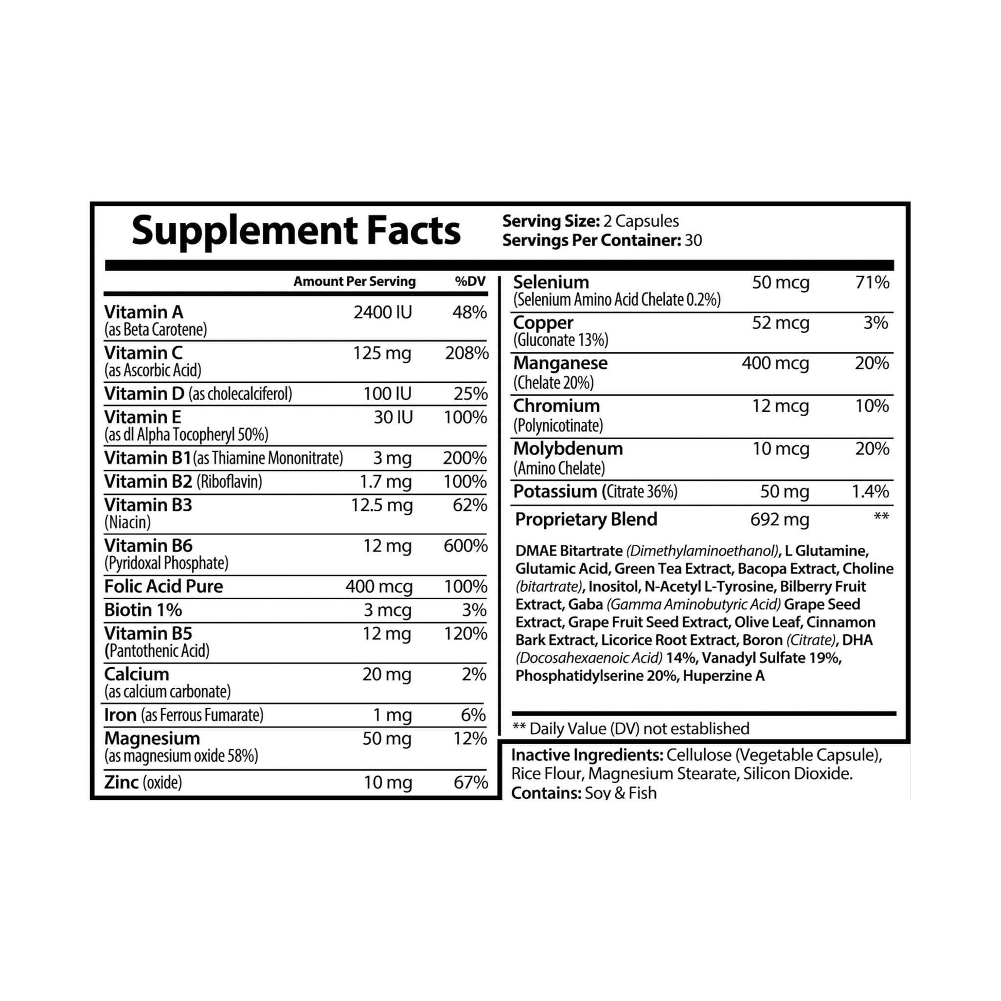 Starz Men's Brain Support Complex Supplement (60 Capsules)