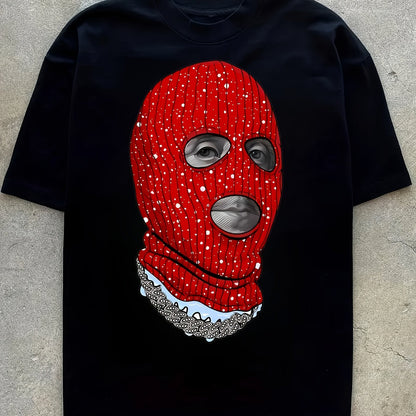 Masked Men's Print, Men's Pattern T-shirt, Summer Casual And Comfortable T-shirt, Men's Clothing