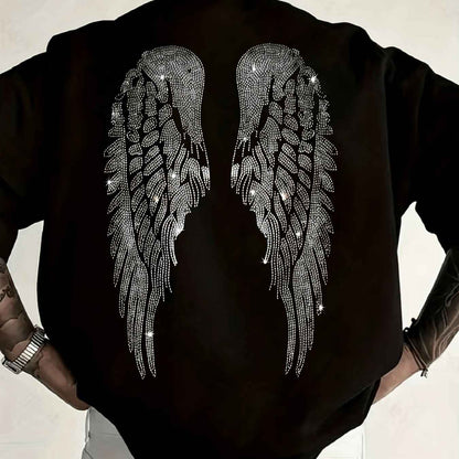 Men's Angel Wing Rhinestone Graphic Tee