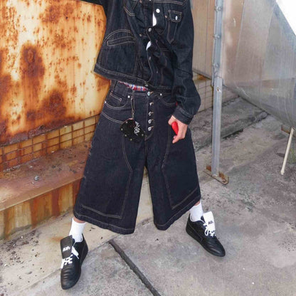 Trendy Washed Wide Leg Short Pants
