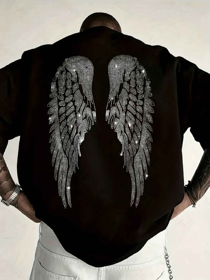 Men's Angel Wing Rhinestone Graphic Tee