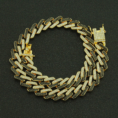 Geometric Square Cuban Colored Diamond Bracelet