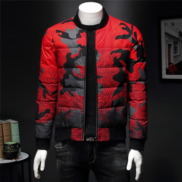 Chaqueta de plumón de pato con estampado de moda