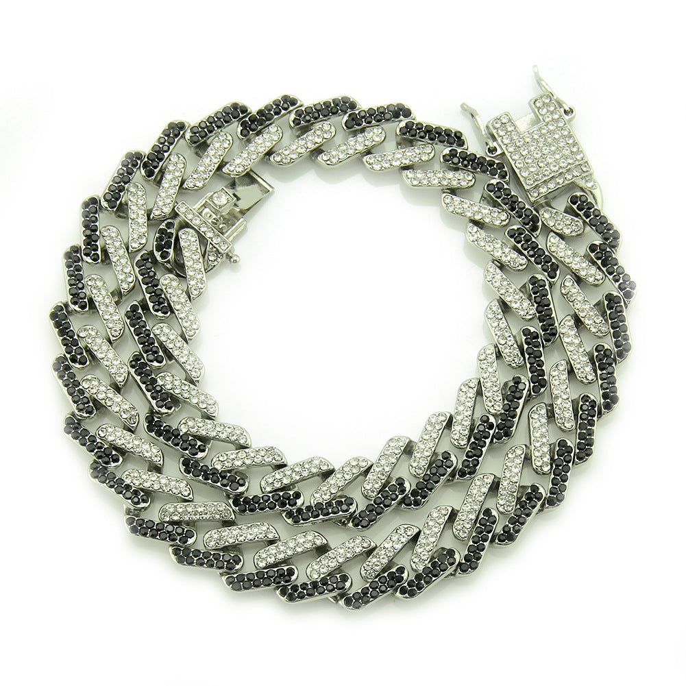 Geometric Square Cuban Colored Diamond Bracelet