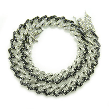 Geometric Square Cuban Colored Diamond Bracelet