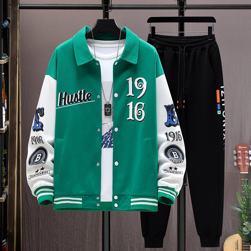 Conjunto de chaqueta y pantalón de béisbol para hombre