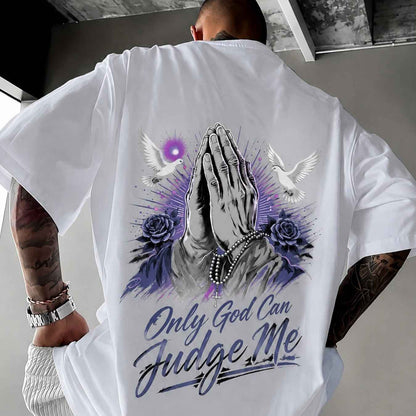Mens Loose Fit Soft Round Neck Casual Streetwear Tee