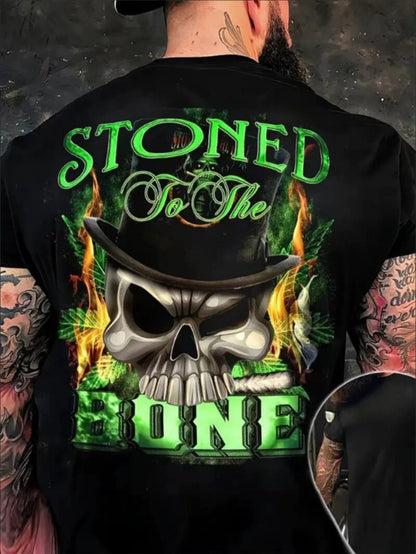 Fashionable Men's Skull Graphic Printed T-shirt