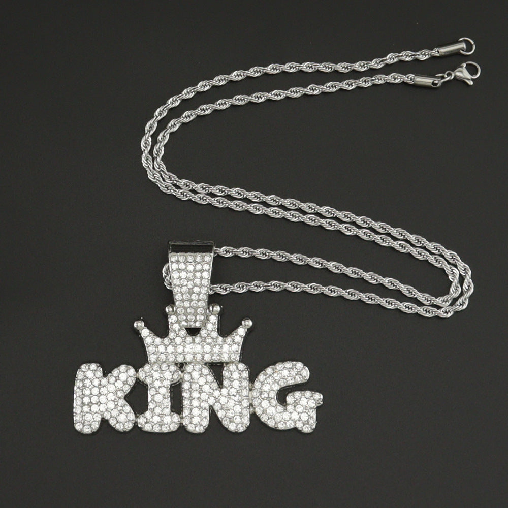 King Necklace With Diamond Pendant