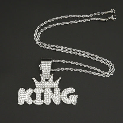 King Necklace With Diamond Pendant