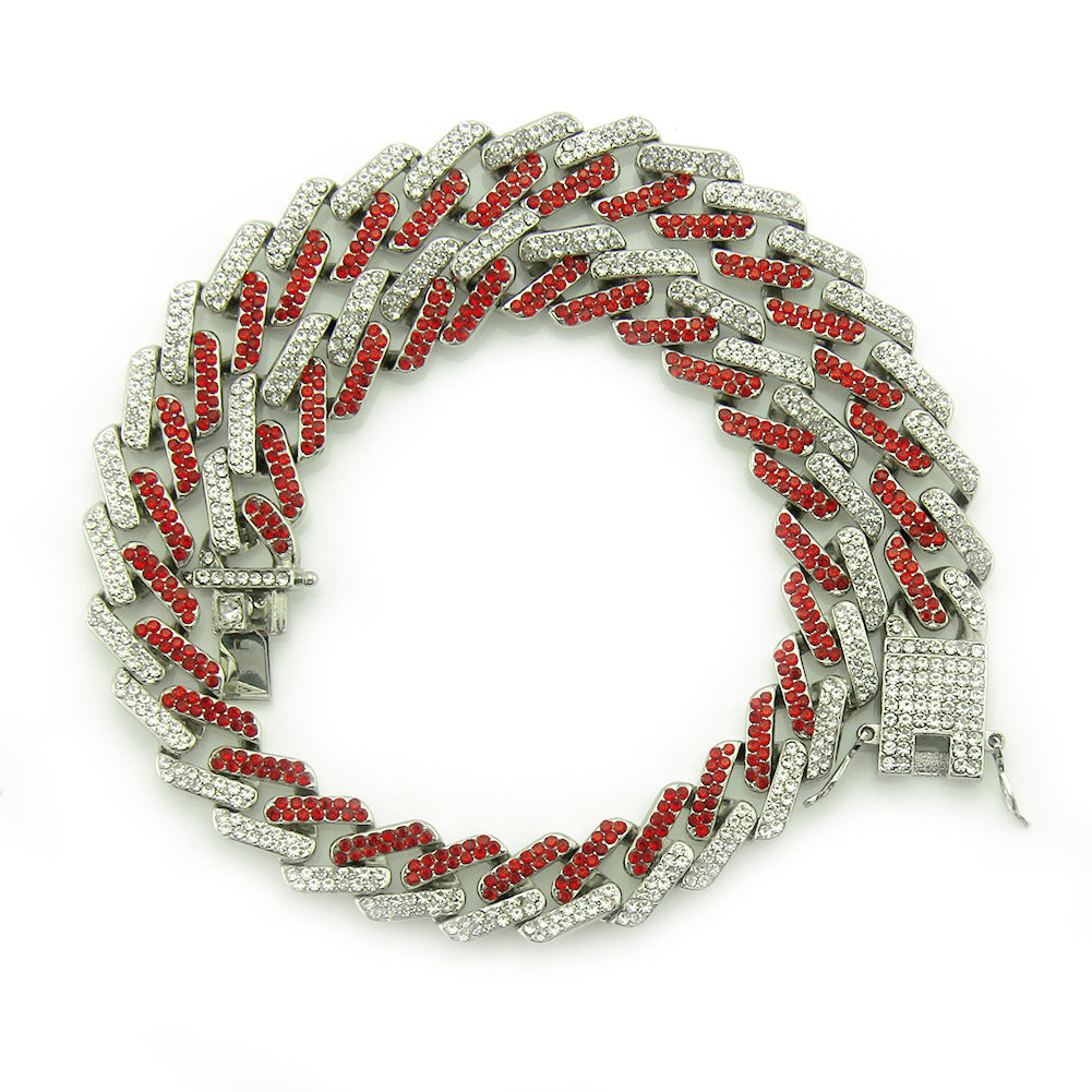 Geometric Square Cuban Colored Diamond Bracelet