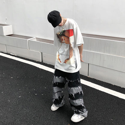 Hip Hop Lazy Style Tassel Jeans
