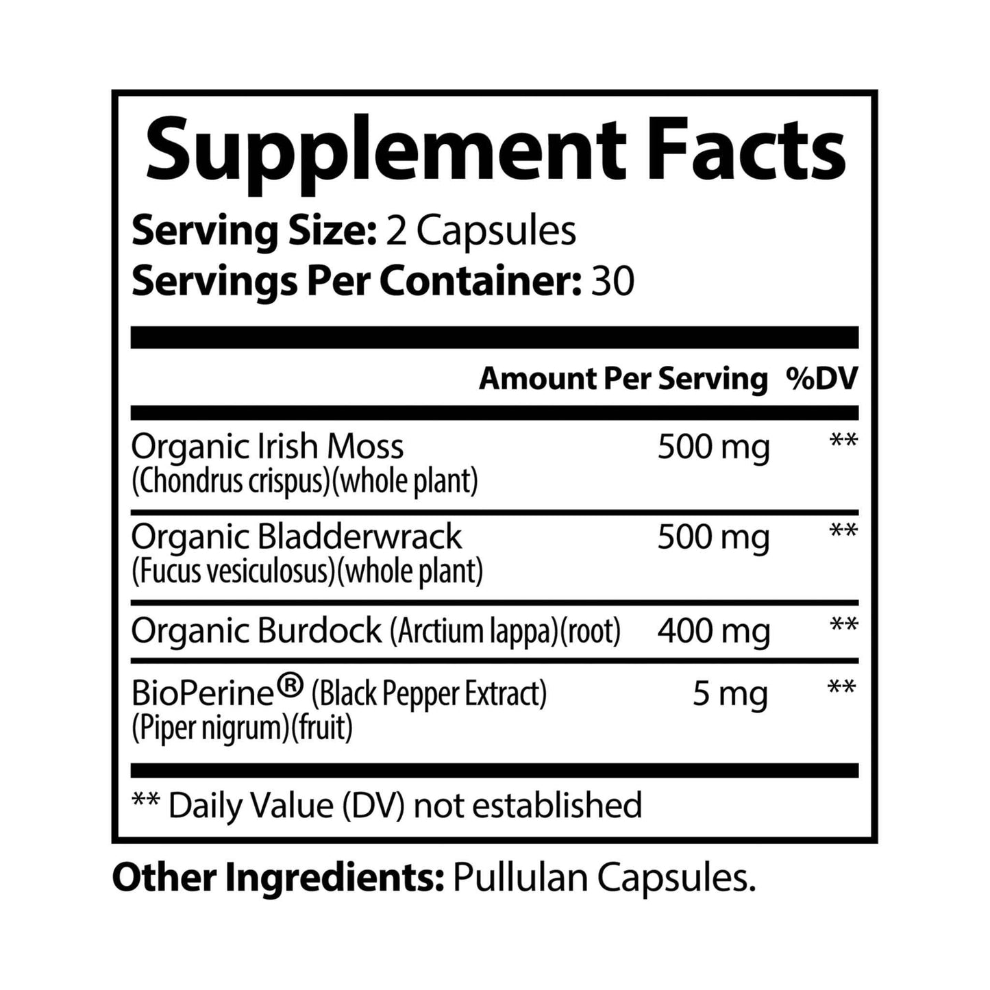 Starz Men's Sea Moss Supplement (60 Capsules)
