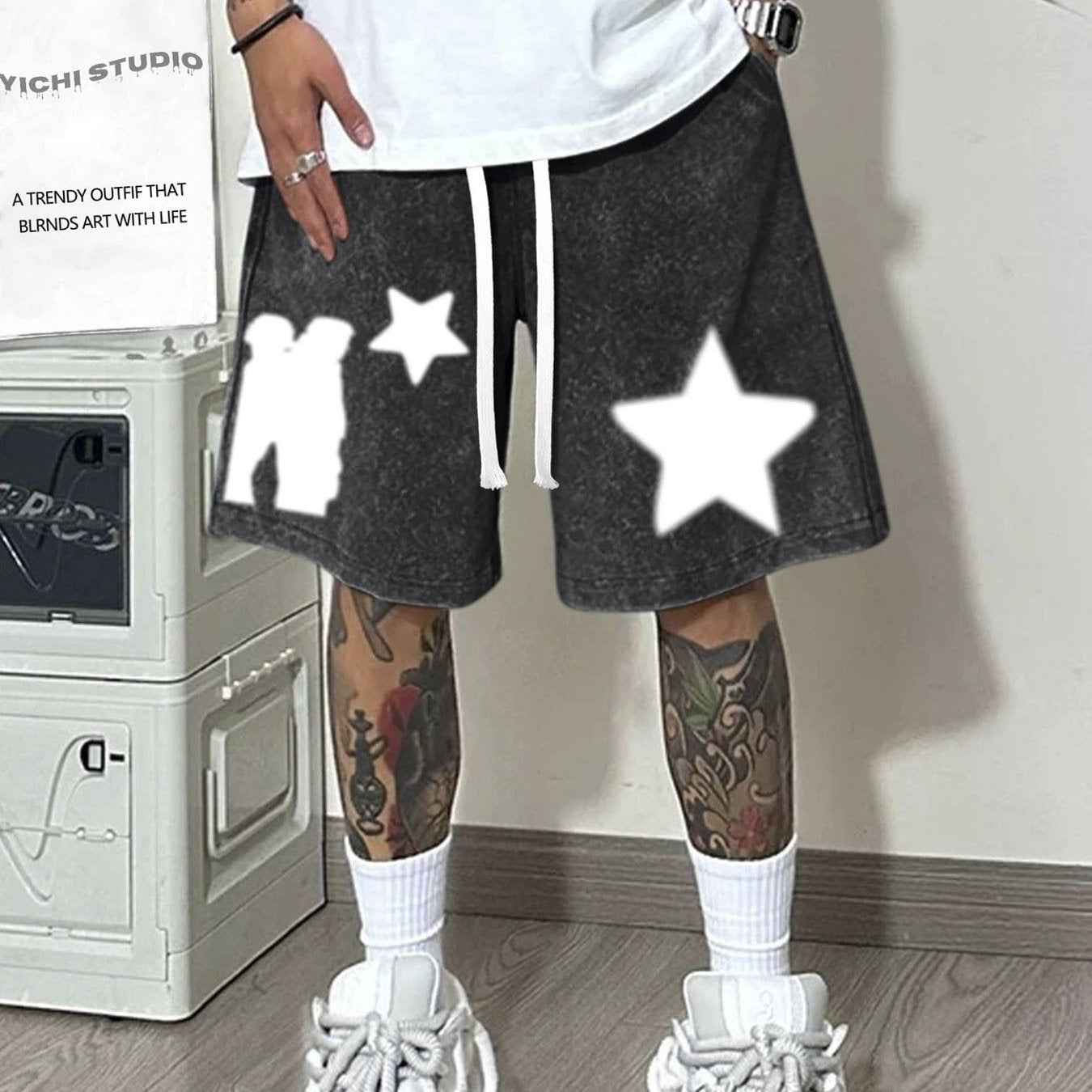Star Print Men's Casual Sports Shorts