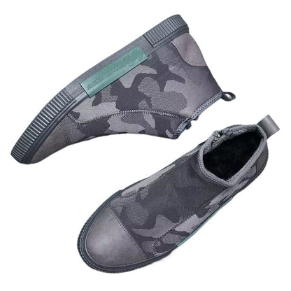 High-top Canvas Slip-on Lazy Camouflage Breathable Casual Shoes