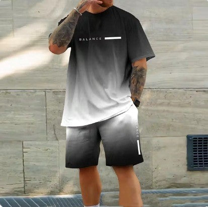Casual Sports Short Sleeve Set For Men
