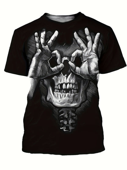 Creative Skull Print Men's Casual Street Style T-shirt
