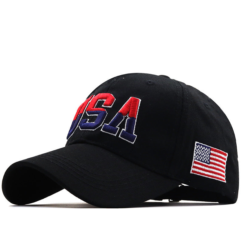 Gorra de béisbol para exteriores con bordado de letras de EE. UU.