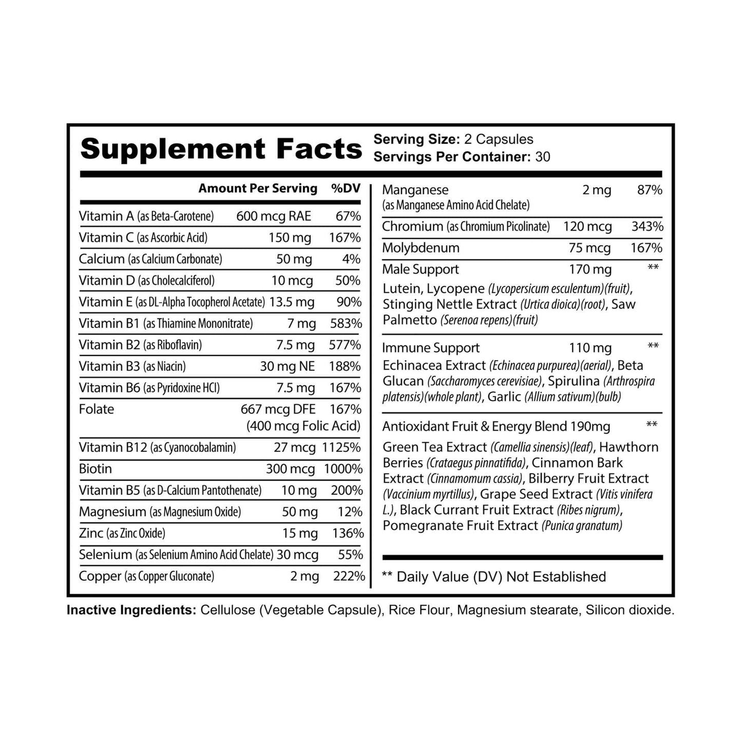 Starz Men's Multivitamin for Men Supplement (60 Capsules)