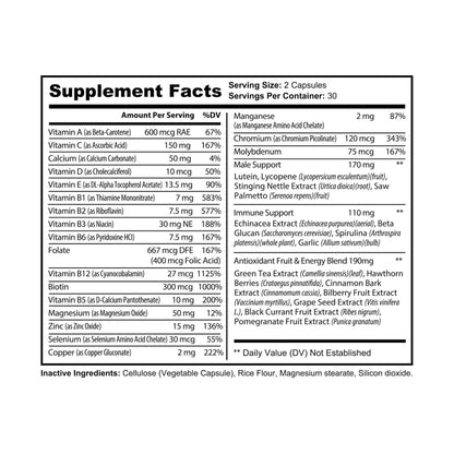 Starz Men's Multivitamin for Men Supplement (60 Capsules)