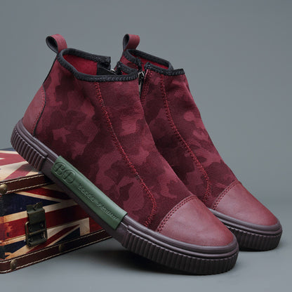 High-top Canvas Slip-on Lazy Camouflage Breathable Casual Shoes
