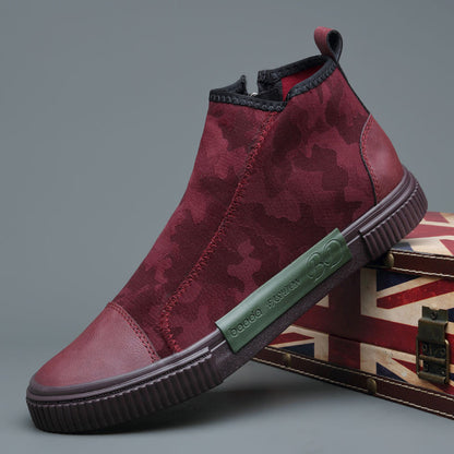 High-top Canvas Slip-on Lazy Camouflage Breathable Casual Shoes