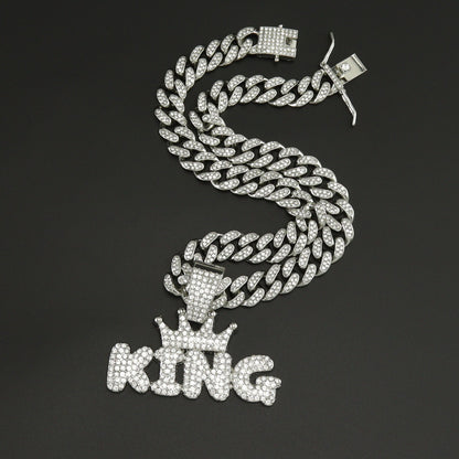 King Necklace With Diamond Pendant