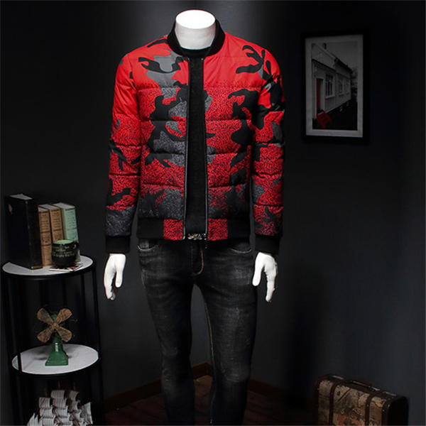 Chaqueta de plumón de pato con estampado de moda
