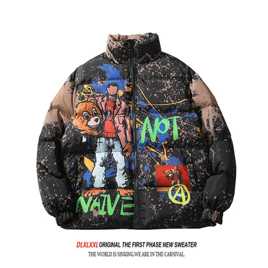 European and American Graffiti Printed Jacket