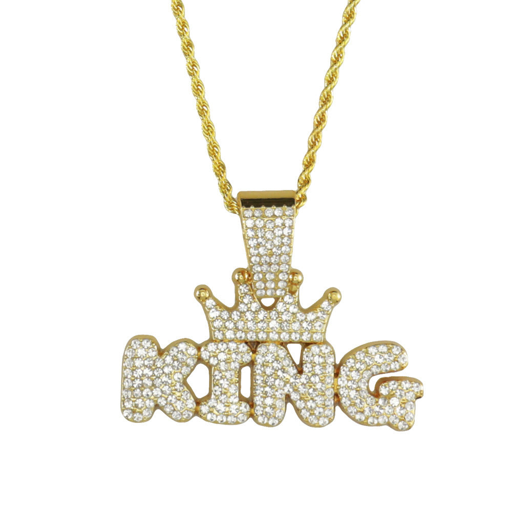 King Necklace With Diamond Pendant