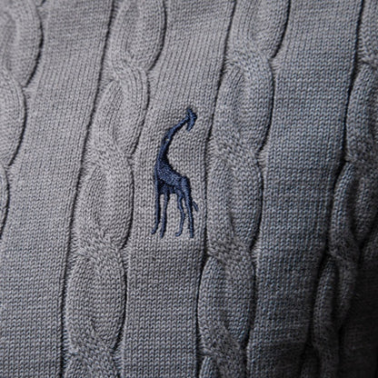 Pullover Deer Embroidery Solid Color Winter Sweater