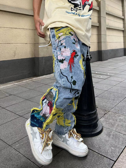 Fried Street Straight Loose Draggle-tail Jeans
