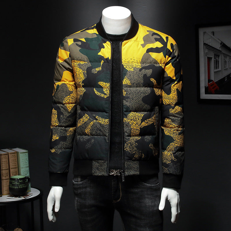 Chaqueta de plumón de pato con estampado de moda