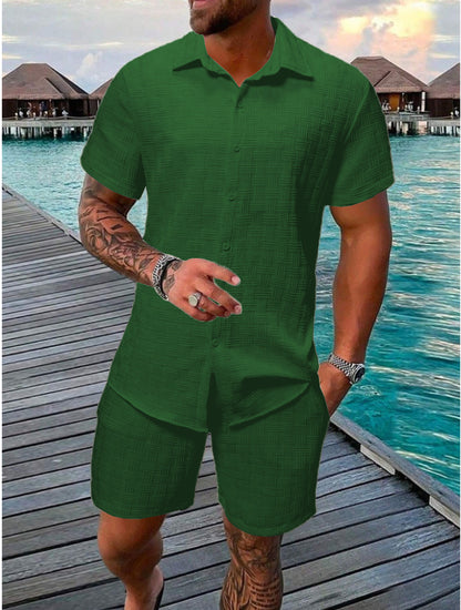 Jacquard Casual Solid Color Suit